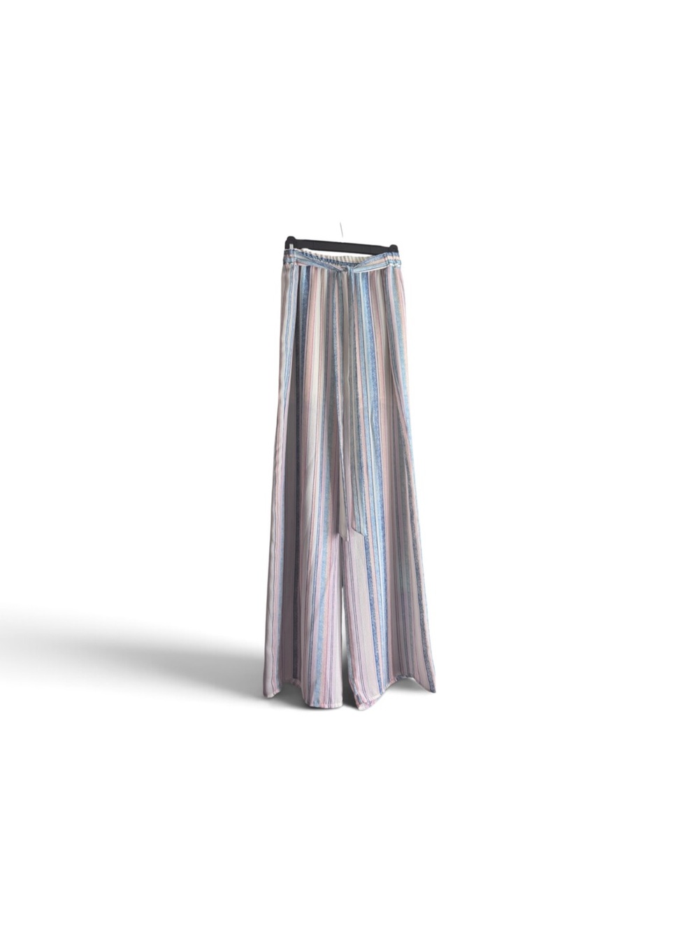 Gilli Striped Wide-Leg Palazzo Pants - Light Blue, Pink & Cream